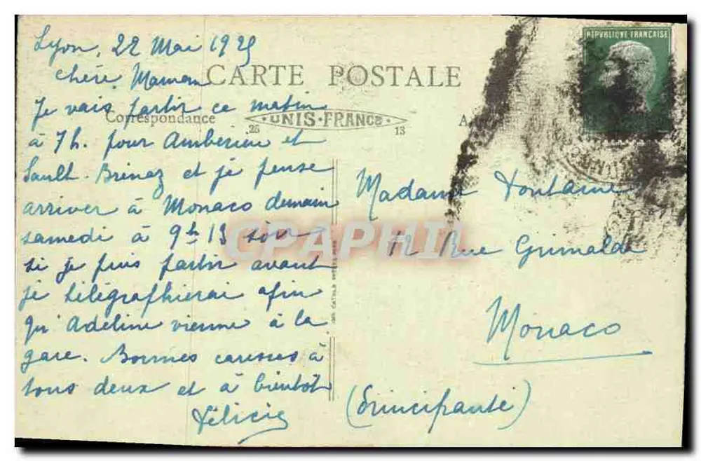 LYON - Au Parc de la Tête d'Or - Le Lac — B.F. 'Lux' n°345 - Rückseite