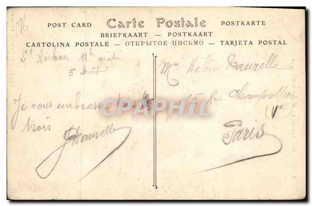 Jumièges — Blick auf die Ruinen der Abtei — Cliché G. D. Paris - Rückseite