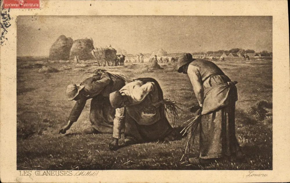 As Glaneiras — reprodução da obra de Millet — editada pela República Francesa - Frente
