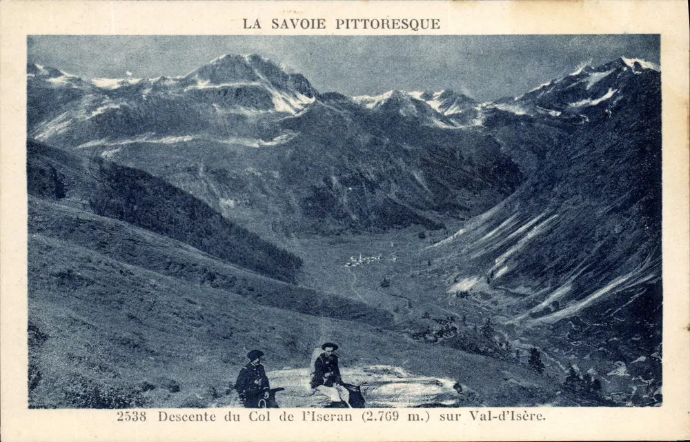 Descida do Col de l'Iseran (2.769 m.) sobre Val-d'Isère — A Saboia Pitoresca — n° 2538 - Frente