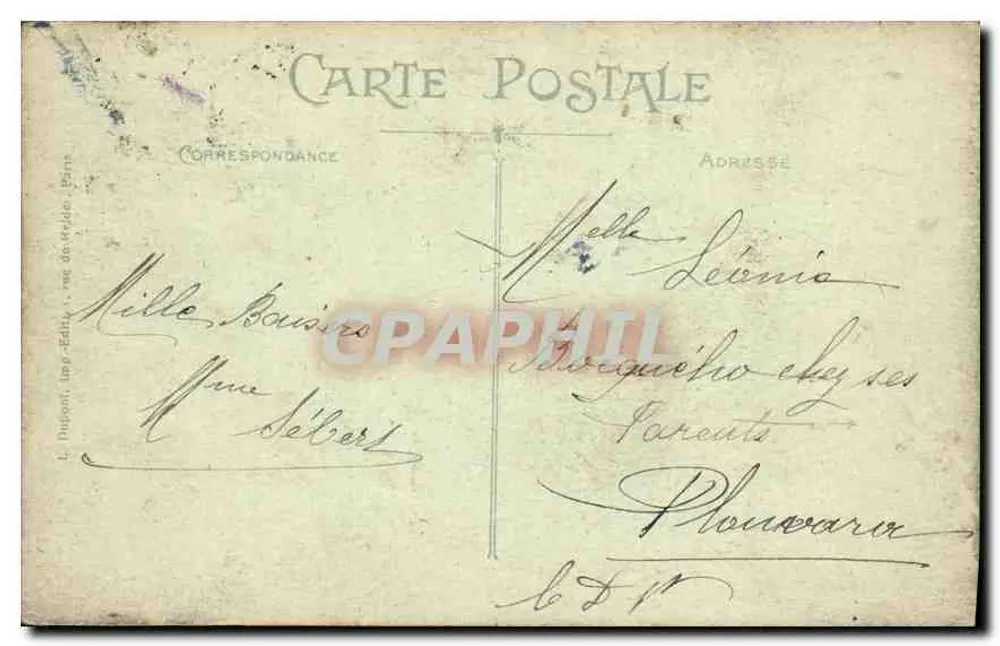 Paris — Les Buttes Chaumont — Eingang zum Hängbrücke — Verlag L. Dupont, Seriennummer nicht sichtbar - Rückseite