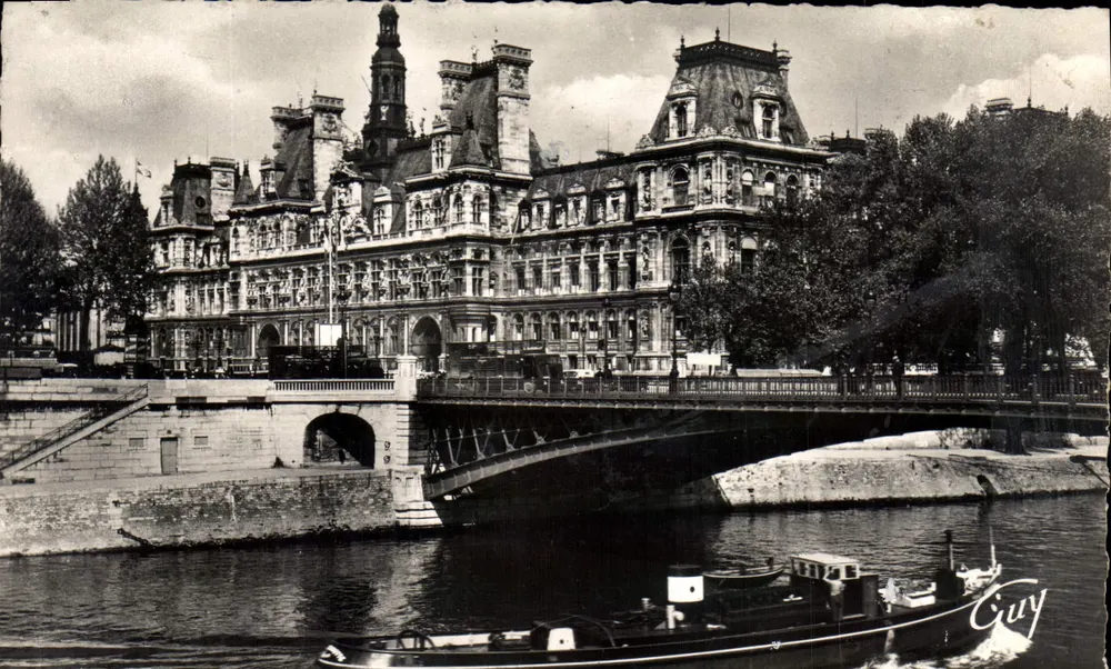 Hotel de Ville de Paris — vista da Seine — editor Guy - Frente
