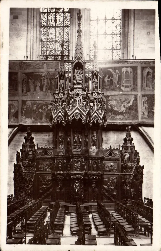Saint-Maurice — Ansicht der Kathedrale mit der Kathedralebank — Edition Maurice Chretien, Angers - Vorderseite