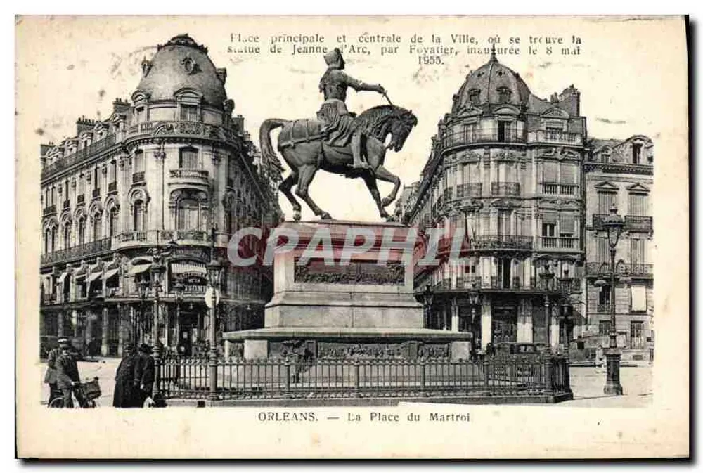 Orléans — La Place du Martroi — Statua di Giovanna d'Arco di Foyatier, inaugurata il 8 maggio 1855 - Recto