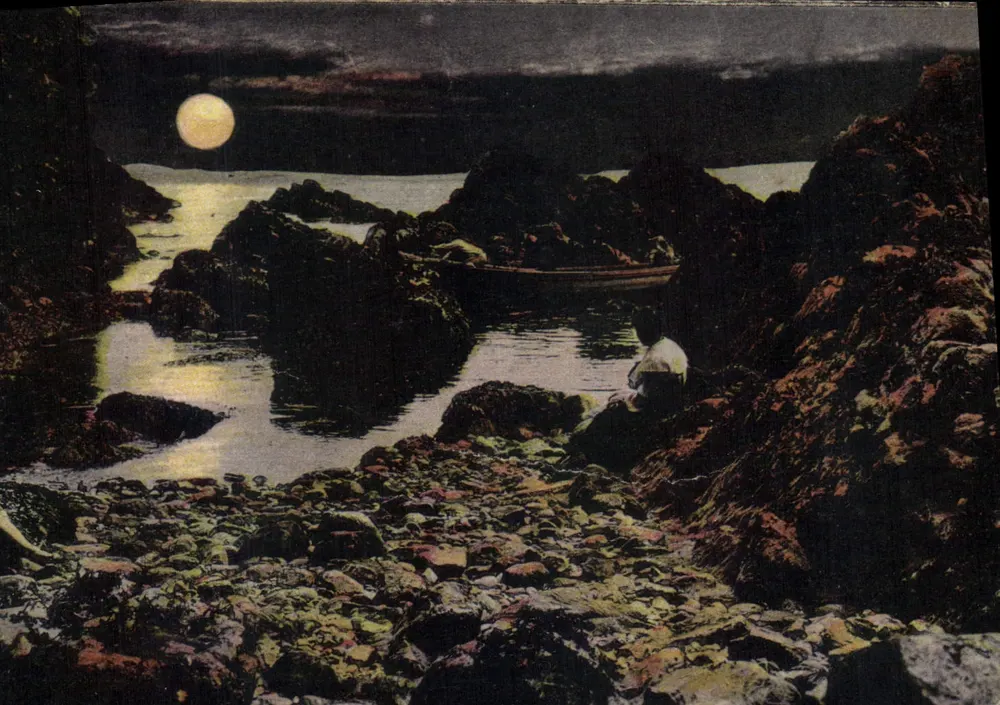 Vista dell'uscita delle Grotte — I Potages MAGGI — editore LE MORGAT - Recto