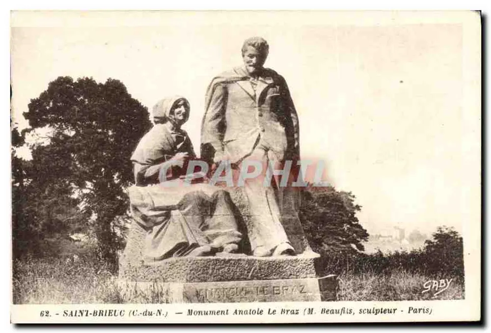 Saint-Brieuc (C.-du-N.) — Monument Anatole Le Braz — Gaby, Nantes - Recto