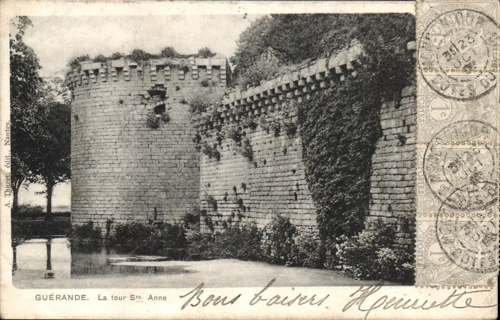 Guérande. A torre Ste. Anne — A. Thuret, editor. Nantes — número de série não visível - Frente