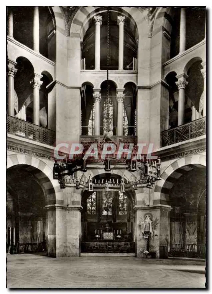 Bad Aachen - Dom — Octagon mit graziler Darstellung und Kronleuchter — Verlag Wilhelmine Prämm, Bad Aachen - Vorderseite