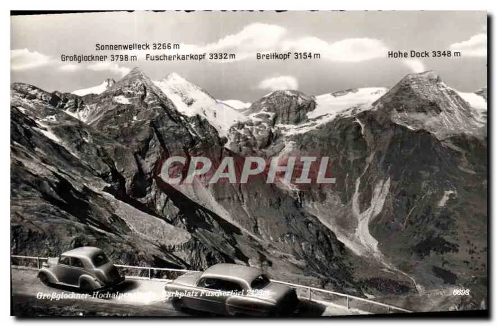 Großglockner-Hochalpenstraße — vista do estacionamento Fuschertörl — n° 6693 - Frente
