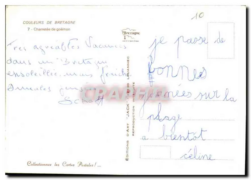 Carroça de algas — Bretanha — Edições Jack - Verso