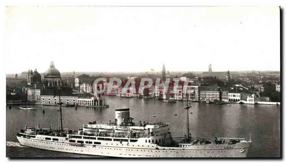 Visão de Veneza com o navio Esperia — Adriatica, Sociedade de Navegação - Veneza - Frente