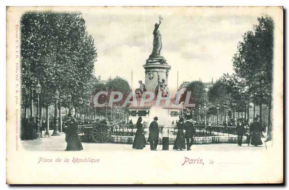 Praça da República — Paris — editor P. M. para Deposição Internacional - Frente