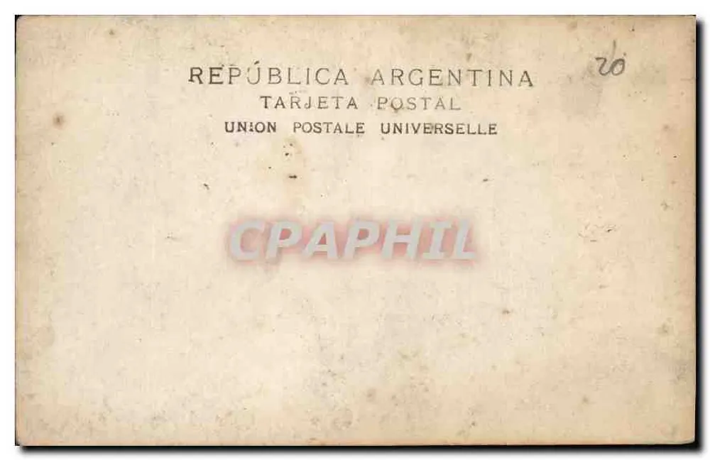 Família em um veículo a cavalo — Argentina — Editor desconhecido, número de série não visível - Verso