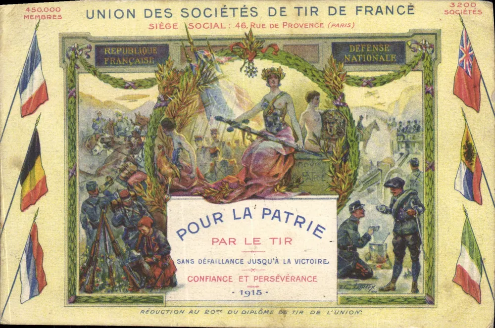 Union der Schützengesellschaften Frankreichs — Nationale Verteidigung — 1915 - Vorderseite