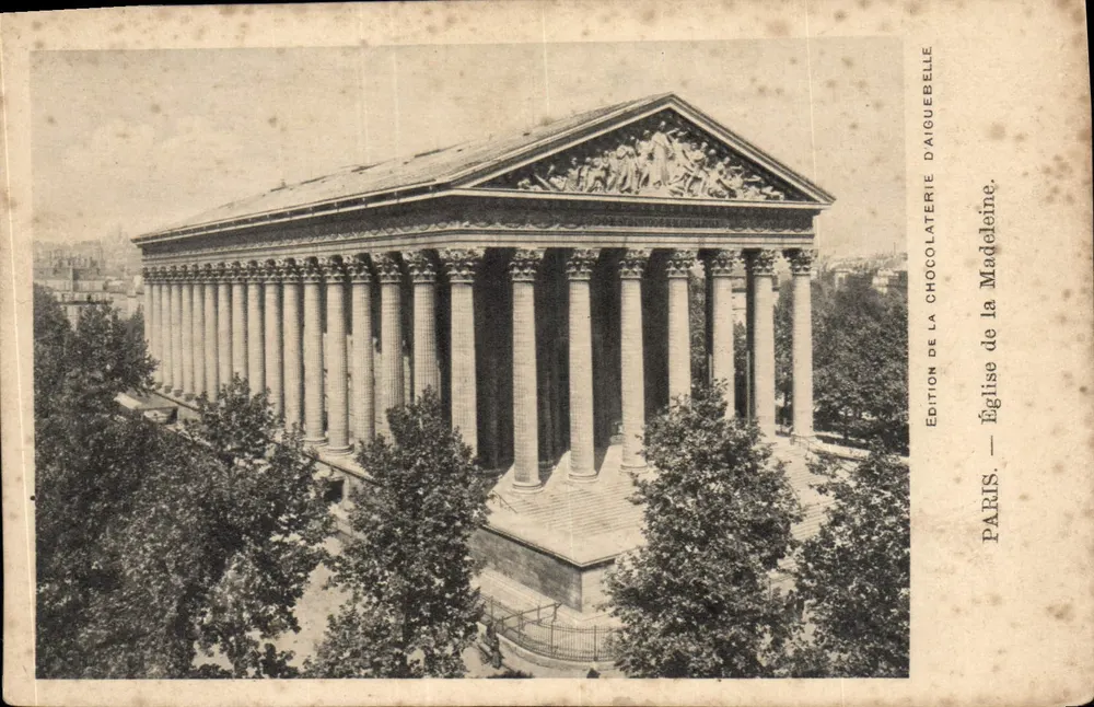 Igreja de La Madeleine — Paris — Edição da Chocolateria D'Aiguebelle - Frente