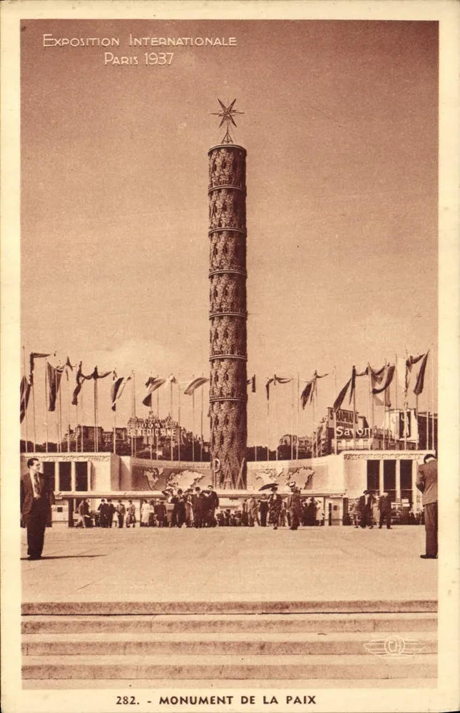 Monument der Frieden — Internationale Ausstellung Paris 1937 — H. CHIAPART Verkäufer - Vorderseite