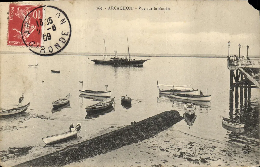 Arcachon — Vista sul bacino — Editore: Parigi, n° 269 - Recto