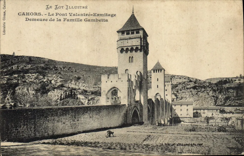Cahors - Der Pont Valentré - Wohnsitz der Familie Gambetta - Vorderseite