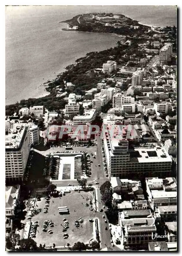 Dakar — Luftbild der Place Colbert und Avenue Roume — Édition Vincent - Vorderseite