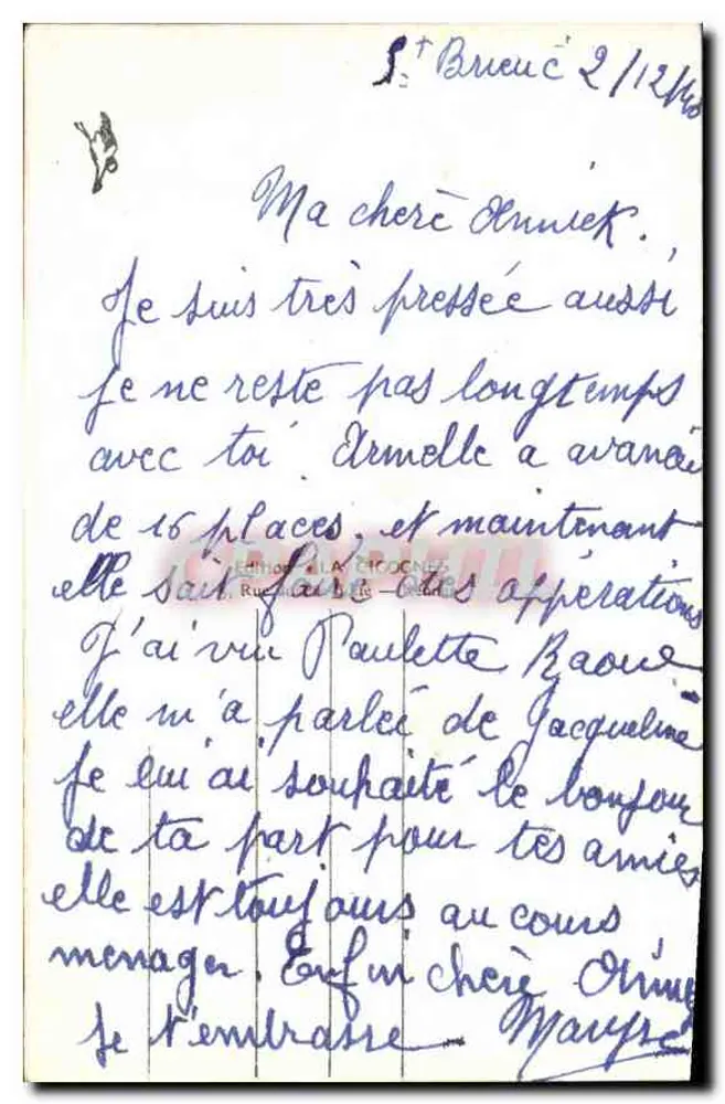 Saint-Brieuc — Hotel das Postas — Graphi - Verso