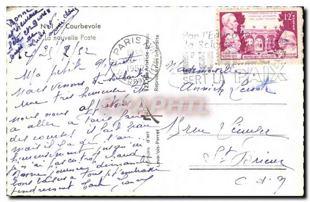 नई पोस्ट — कोर्बेविये — एडिशन्स लेओन लोइस-पेरेट - पीछे