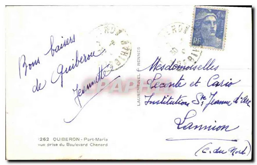 Aussicht vom Chenard Boulevard in Quiberon — Loïc — n°262 - Rückseite