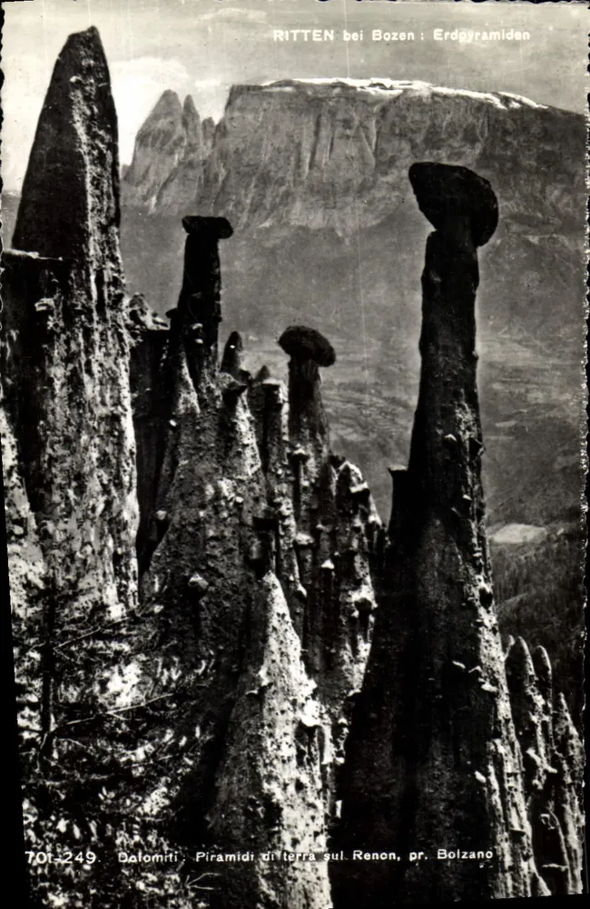 Ritten bei Bozen : Erdpyramiden — Dolomiten, Piramidi di terra sul Renon, pr. Bolzano — Nr. 701-249 - Vorderseite