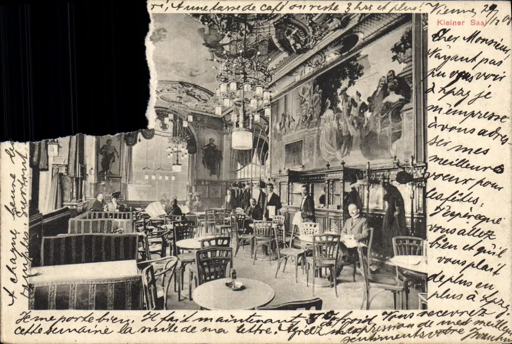 Interior de um café decorado — Kleiner Saal — editor desconhecido - Frente