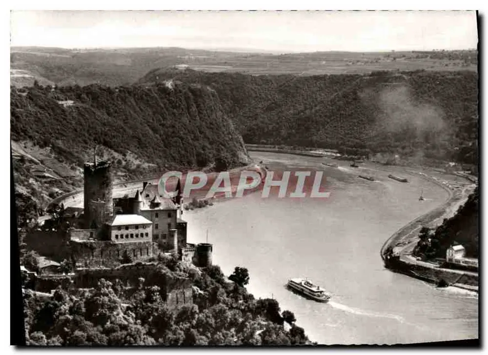Burg Katz e la Loreley — Il Reno — Umlauf-Schützing Verlag, n° 0103 - Recto