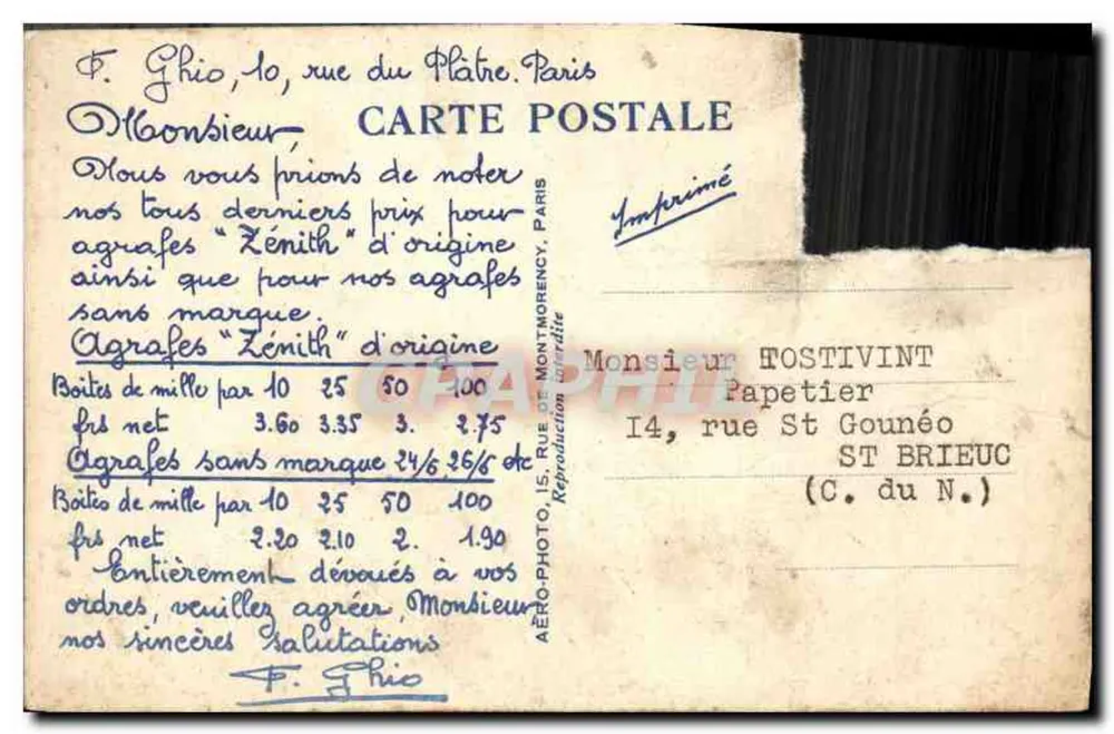 Luftbild der Kolonialausstellung — Indochine — Aéro-Photo. T.129 - Rückseite