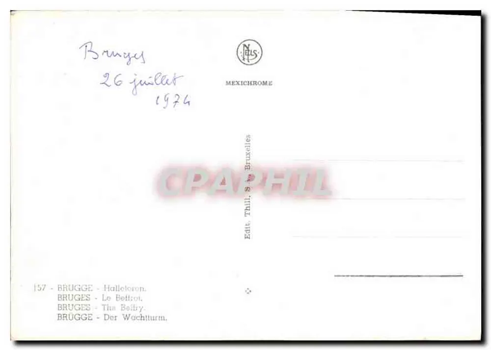 Bruges - O Sino — editor IRIS, n° 157 - Verso