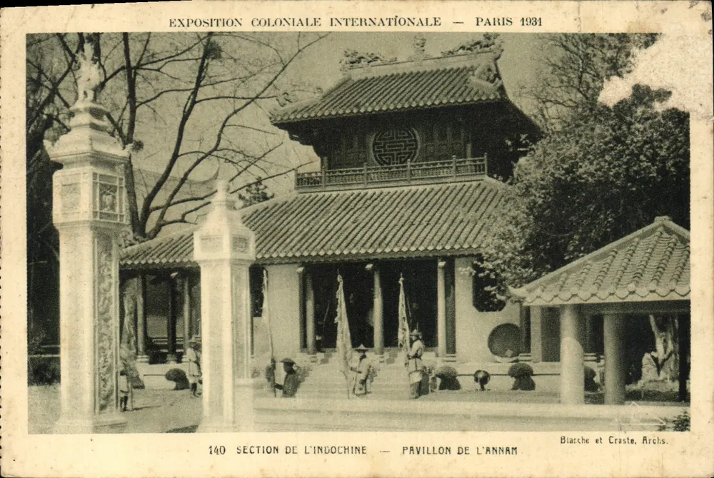 Pavillon de l'Annam — Section de l'Indochine — Exposition Coloniale Internationale Paris 1931 — éditeur Biarche et Craste, Archs. - Frente