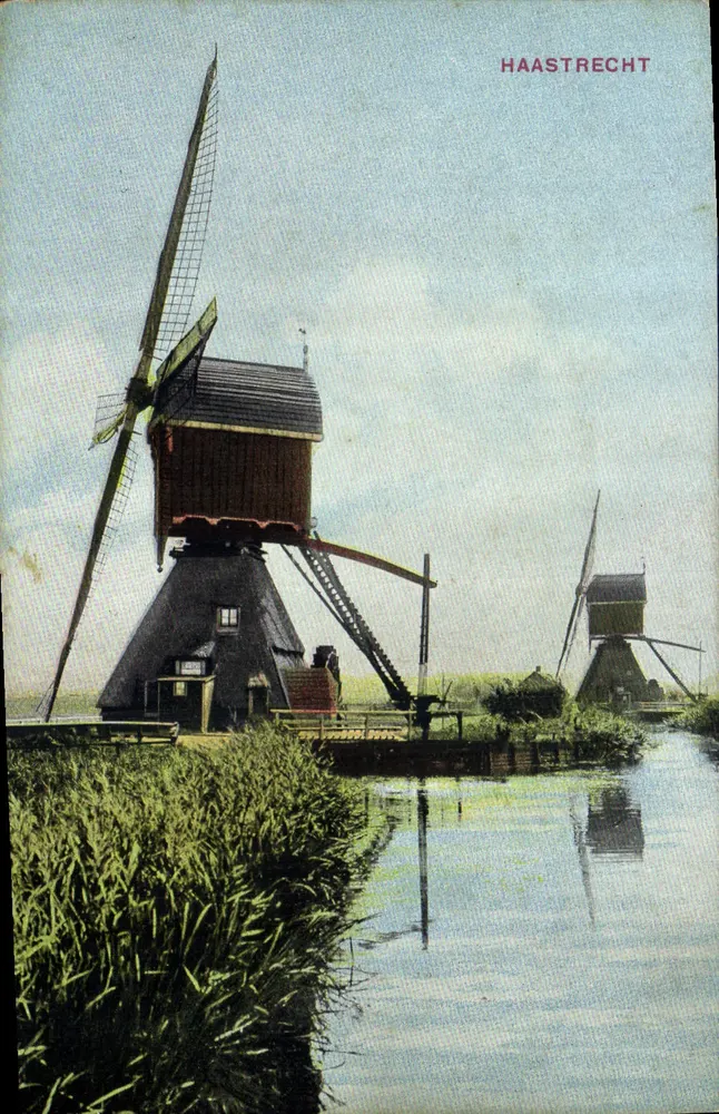 Młyn wiatrowy — Haastrecht — wydawca nieznany - Awers