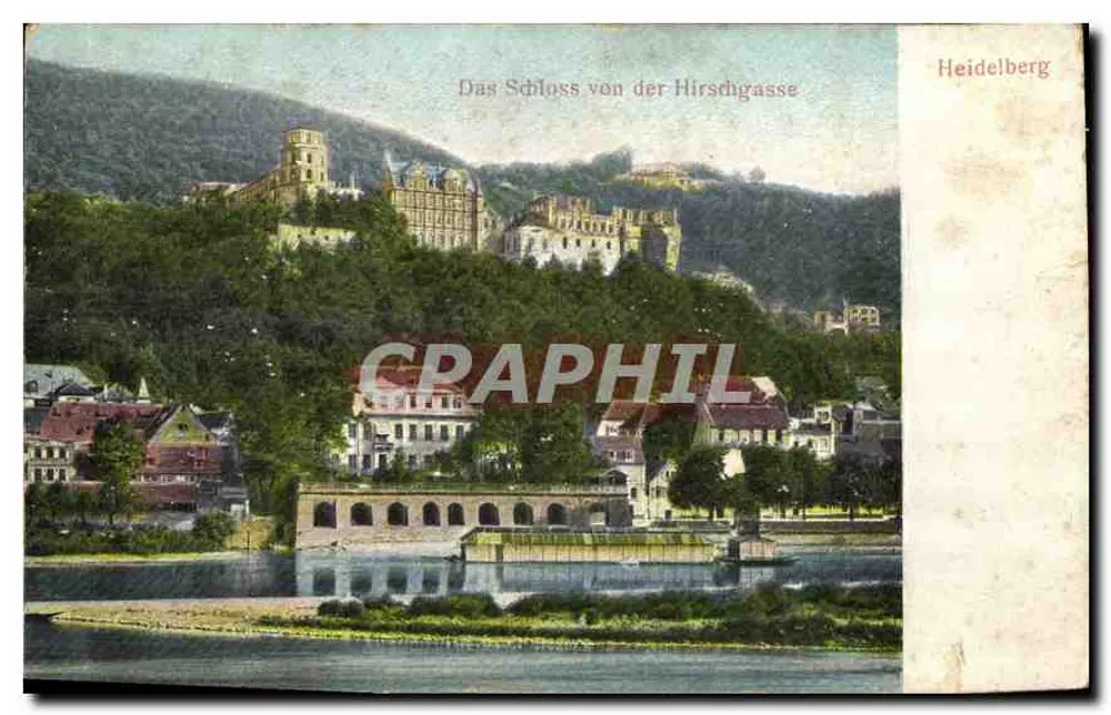 Schloss von der Hirschigasse — Heidelberg — Verlag unbekannt - Vorderseite