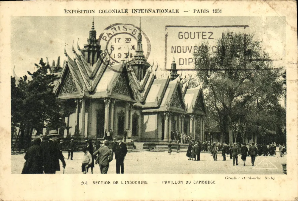 Abschnitt Indochinas — Pavillon Kambodschas — Internationale Kolonialausstellung — Paris 1931 - Vorderseite