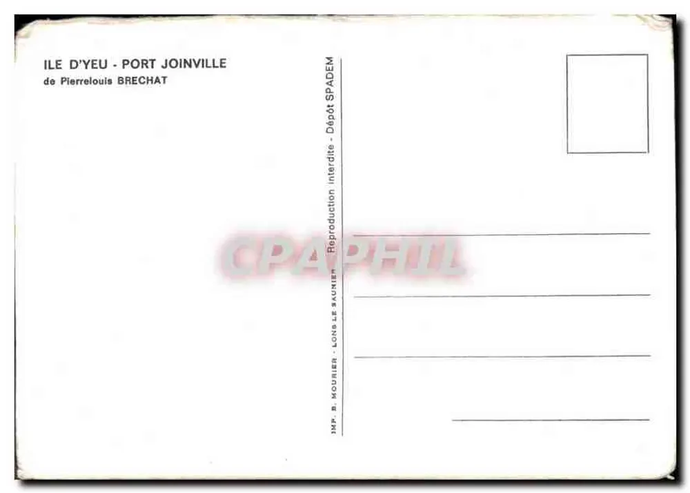 Ile d'Yeu - Port Joinville — Hafenansicht mit Booten — Pierrelouis Brechat - Rückseite