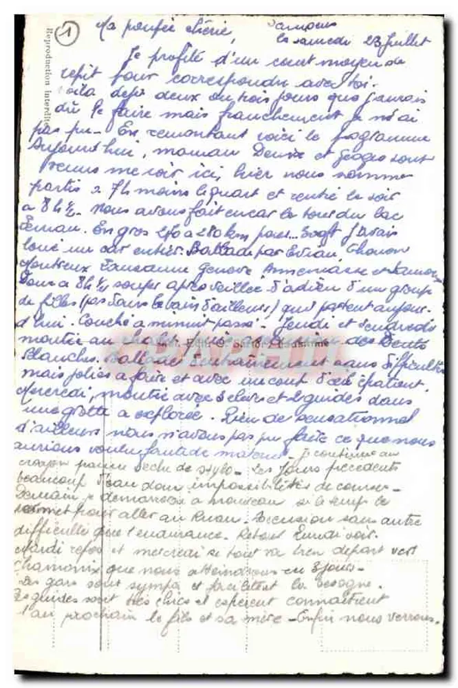 Der Hafen von Ouchy und die Alpen der Savoyen — Seenansicht mit Dampfer und schneebedeckten Bergen — unbekannter Verlag, Nr. 571 - Rückseite