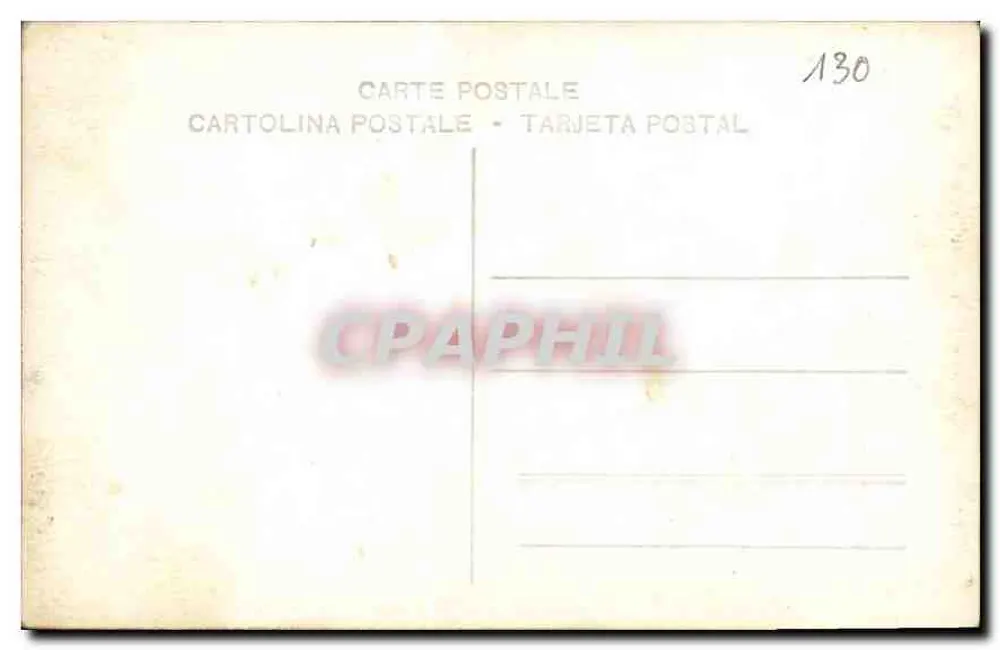 Agricultor com seis cavalos e soc de arado — Bilhete postal antigo n°130 - Verso