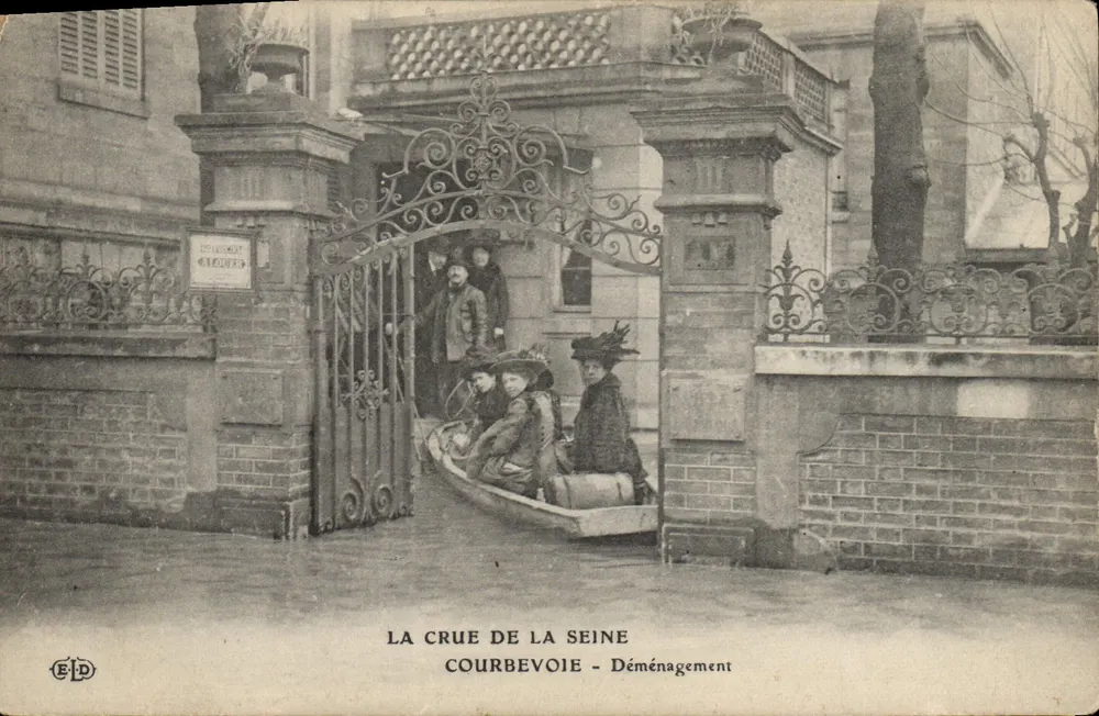 Courbevoie — Umzug nach der Flut der Seine — Verlag E.P.D. - Vorderseite