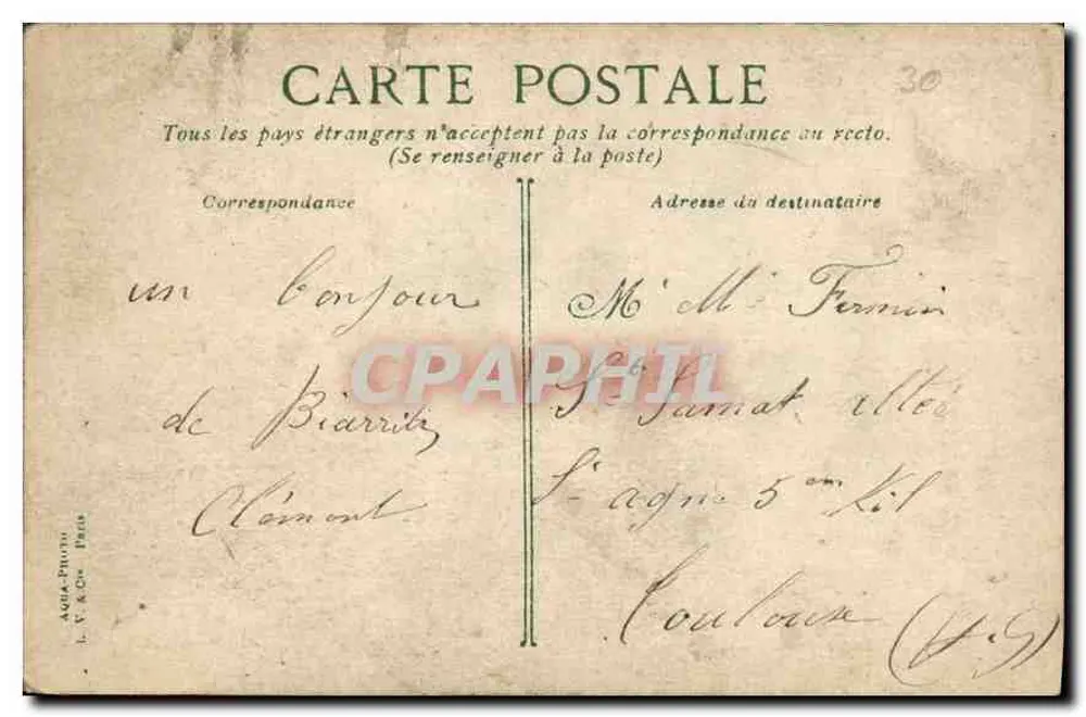 Praia de Biarritz — rochedos e banhistas — editor A.DIA-Photo Paris - Verso