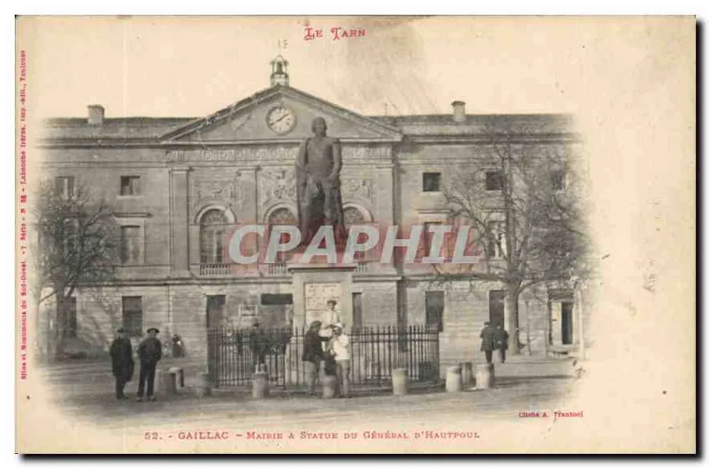 Gaillac - Rathaus & Statue des Generals d'Hautpoul — Claude A. Trastoul, Serie 52 - Vorderseite