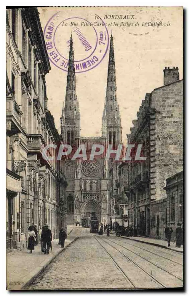Bordeaux — Straße Vilal-Cyria und die Spitzen der Kathedrale — Ausgabe 1 - Vorderseite