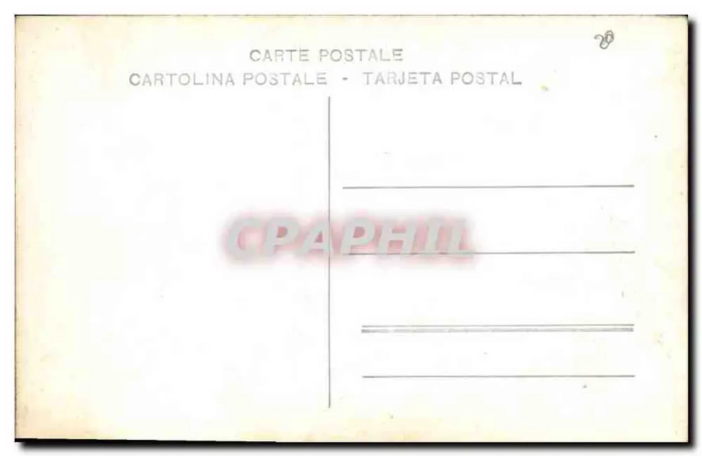 Colheita de trigo — Cena agrícola com ceifeira a cavalo — Carta postal multilíngue - Verso