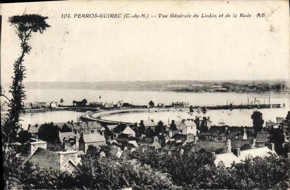Perros-Guirec (C.-du-N.) — Allgemeiner Blick auf den Linkin und den Hafen — Phototypie A. Béziers, Anciens - Vorderseite