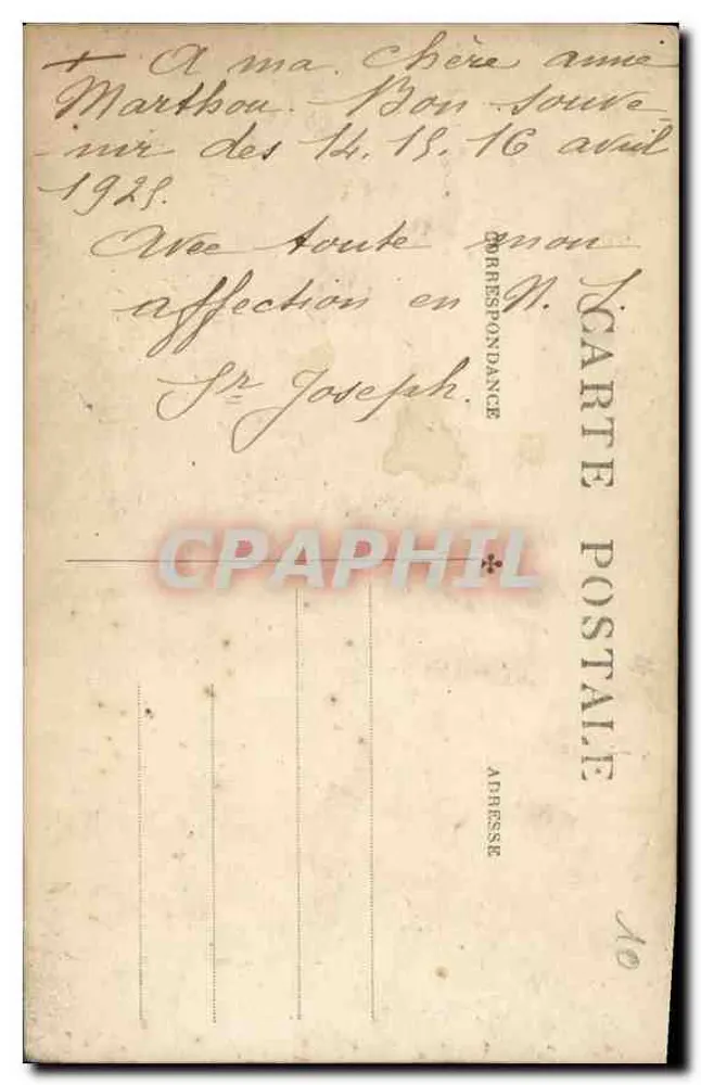 Religiöse Schwester — Portraitstudio — Correspondence Saint-Joseph - Rückseite