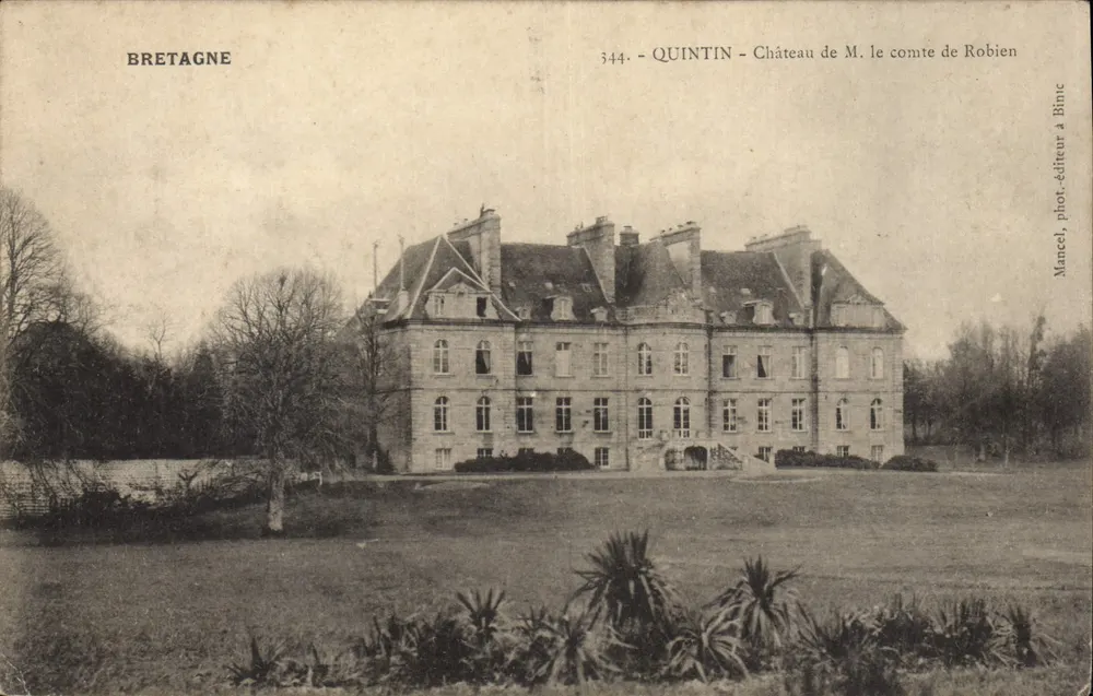 Quintin - Castelo de M. o conde de Robien — Bretagne, fot. Mancel, editor em Binc - Frente