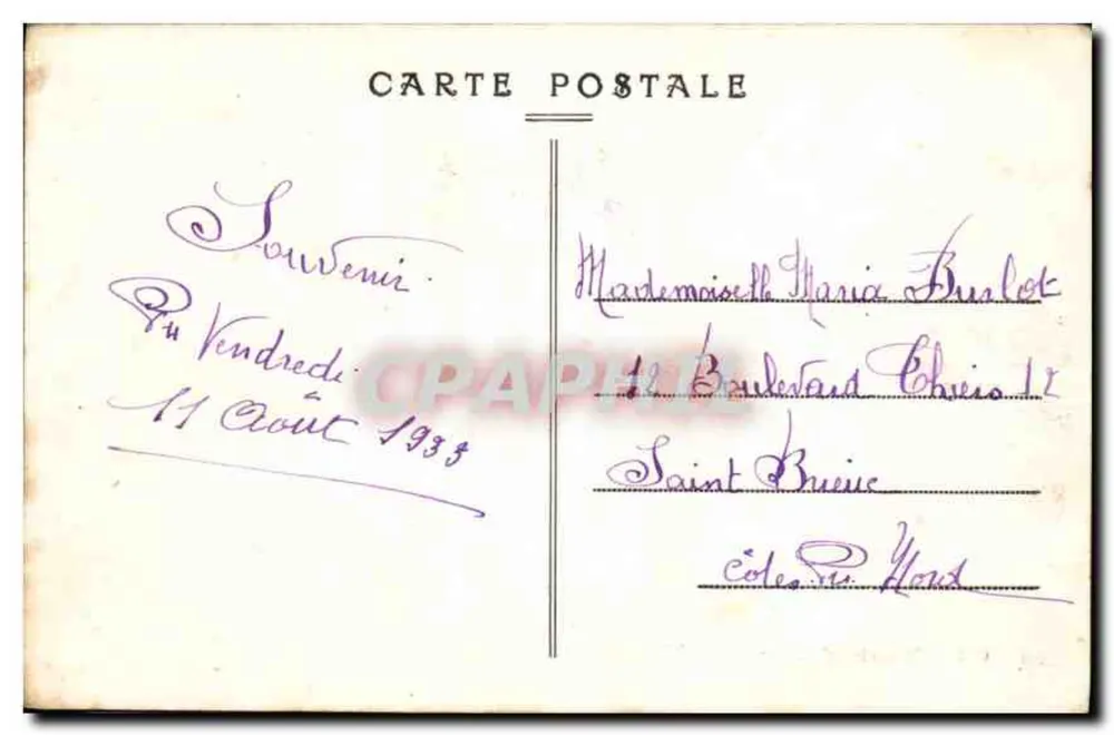Die Rosen — Rosaria-Hotel und die Mole — Coll. E. Hamonic - St-Brieuc - Rückseite