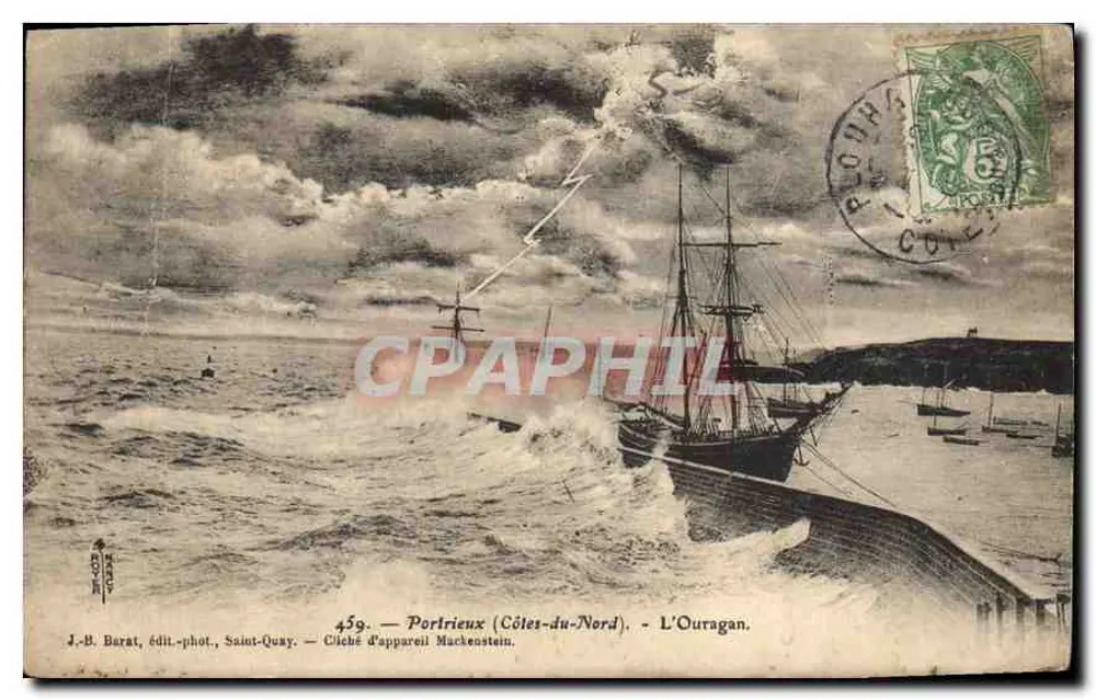 Portrieux (Côtes-du-Nord) — Der Hurrikan — J.-B. Barat, Verleger-Fotograf, Saint-Quay - Vorderseite