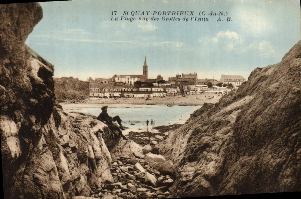 St QUAY-PORTRIEUX (C-du-N.) — Die Küste vom Eingang der Isnin-Höhlen aus gesehen — A. B. - Vorderseite