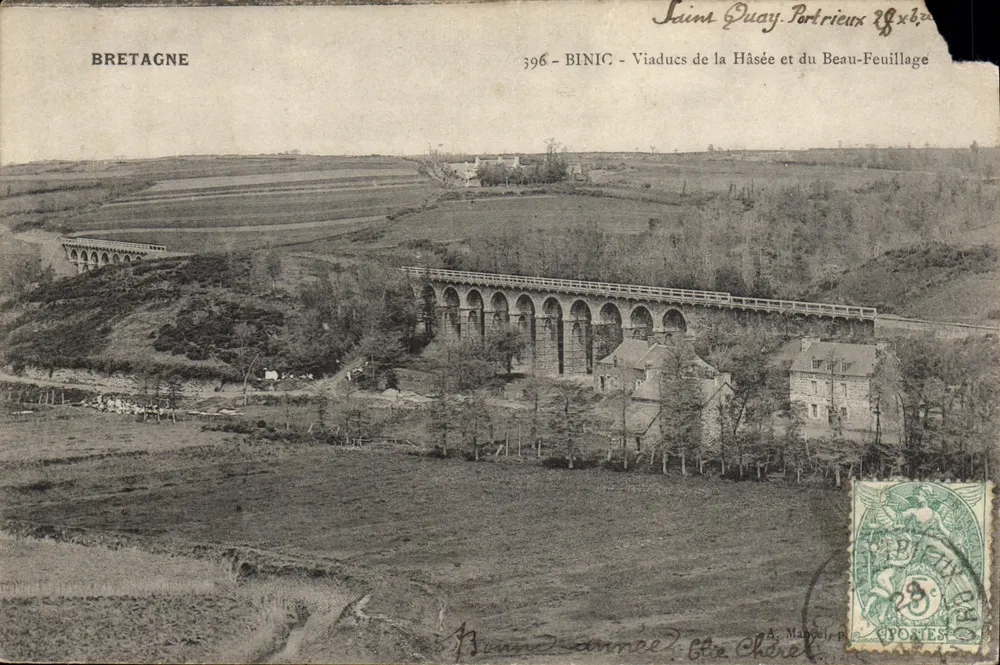 Bretagne — Viadukte von la Hâsée und du Beau-Feuillage in Binic — Verlag A. Magnol, Nr. 396 - Vorderseite